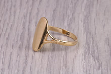 Load image into Gallery viewer, Dainty, Long Oval Signet Ring, made in your choice of precious Metals, British Hallmarked