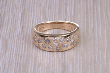 Load image into Gallery viewer, Wide and Chunky Diamond set Band, Round and Teardrop Cut Diamonds
