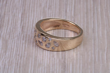 Load image into Gallery viewer, Wide and Chunky Diamond set Band, Round and Teardrop Cut Diamonds