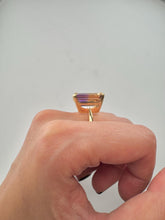 Load image into Gallery viewer, Large 11ct Natural Ametrine set Yellow Gold Dress Ring, British Hallmarked