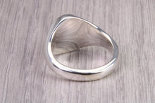 Load image into Gallery viewer, Sapphire set Chunky Oval Faced Signet Ring in Solid Cast Silver