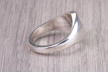 Load image into Gallery viewer, Sapphire set Chunky Oval Faced Signet Ring in Solid Cast Silver