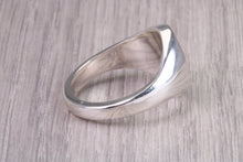 Load image into Gallery viewer, Sapphire set Chunky Oval Faced Signet Ring in Solid Cast Silver