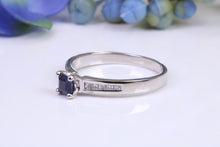 Load image into Gallery viewer, Blue Sapphire and Diamond set Platinum Ring, Square cut Sapphire with Square cut Diamonds