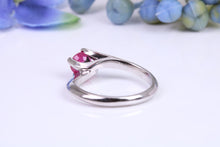 Load image into Gallery viewer, 0.62ct round cut Natural Ruby set in this Twist Shank Platinum Solitaire