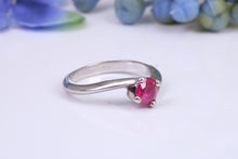 Load image into Gallery viewer, 0.62ct round cut Natural Ruby set in this Twist Shank Platinum Solitaire
