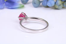 Load image into Gallery viewer, 1.30ct round cut Natural Ruby set in this Twist Shank Platinum Solitaire