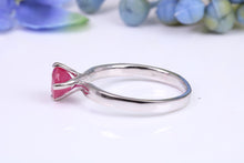 Load image into Gallery viewer, 1.30ct round cut Natural Ruby set in this Twist Shank Platinum Solitaire