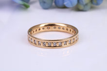 Load image into Gallery viewer, Full Circle Natural Diamond set 18ct Yellow Gold Eternity Ring, British Hallmarked
