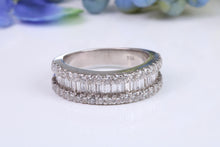 Load image into Gallery viewer, Beautiful three row natural Diamond set band made from 18ct white gold, over One carat Diamonds, British hallmarked