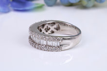 Load image into Gallery viewer, Beautiful three row natural Diamond set band made from 18ct white gold, over One carat Diamonds, British hallmarked