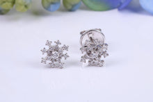 Load image into Gallery viewer, Dressy Diamond Cluster set 18ct White Gold Stud Earrings