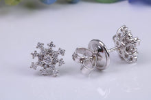 Load image into Gallery viewer, Dressy Diamond Cluster set 18ct White Gold Stud Earrings