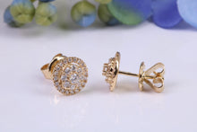 Load image into Gallery viewer, Half carat Diamond Cluster set 18ct Yellow Gold Stud Earrings