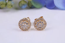 Load image into Gallery viewer, Half carat Diamond Cluster set 18ct Yellow Gold Stud Earrings