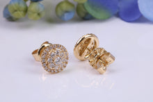 Load image into Gallery viewer, Half carat Diamond Cluster set 18ct Yellow Gold Stud Earrings
