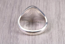 Load image into Gallery viewer, Sapphire set Chunky Oval Faced Signet Ring in Solid Cast Silver