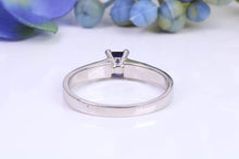 Load image into Gallery viewer, Blue Sapphire and Diamond set Platinum Ring, Square cut Sapphire with Square cut Diamonds