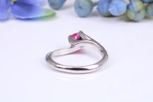 Load image into Gallery viewer, 0.62ct round cut Natural Ruby set in this Twist Shank Platinum Solitaire