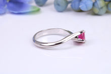 Load image into Gallery viewer, 0.62ct round cut Natural Ruby set in this Twist Shank Platinum Solitaire