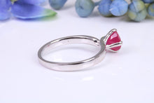Load image into Gallery viewer, 1.30ct round cut Natural Ruby set in this Twist Shank Platinum Solitaire