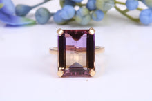 Load image into Gallery viewer, Large 11ct Natural Ametrine set Yellow Gold Dress Ring, British Hallmarked