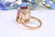 Load image into Gallery viewer, Large 11ct Natural Ametrine set Yellow Gold Dress Ring, British Hallmarked