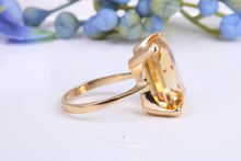 Load image into Gallery viewer, Stunning Large 14ct Swiss Blue Topaz set Yellow Gold Ring