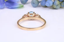Load image into Gallery viewer, Aquamarine and Diamond set Yellow Gold Trilogy Ring