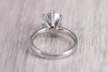 Load image into Gallery viewer, Round cut Lab Diamond set Solitaire, Absolutely Stunning Ring, Made in Your Choice of Diamond Size and Precious Metal, Certified Diamond