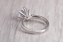 Load image into Gallery viewer, Round cut Lab Diamond set Solitaire, Absolutely Stunning Ring, Made in Your Choice of Diamond Size and Precious Metal, Certified Diamond