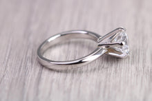Load image into Gallery viewer, Round cut Lab Diamond set Solitaire, Absolutely Stunning Ring, Made in Your Choice of Diamond Size and Precious Metal, Certified Diamond
