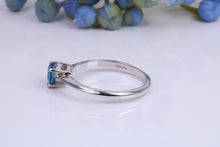 Load image into Gallery viewer, Heart Shape Blue Topaz set White Gold Ring, British Hallmarked