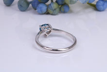 Load image into Gallery viewer, Heart Shape Blue Topaz set White Gold Ring, British Hallmarked