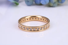 Load image into Gallery viewer, Full Circle Natural Diamond set 18ct Yellow Gold Eternity Ring, British Hallmarked