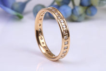 Load image into Gallery viewer, Full Circle Natural Diamond set 18ct Yellow Gold Eternity Ring, British Hallmarked