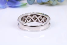 Load image into Gallery viewer, Beautiful three row natural Diamond set band made from 18ct white gold, over One carat Diamonds, British hallmarked
