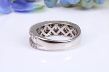 Load image into Gallery viewer, Beautiful three row natural Diamond set band made from 18ct white gold, over One carat Diamonds, British hallmarked