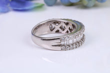 Load image into Gallery viewer, Beautiful three row natural Diamond set band made from 18ct white gold, over One carat Diamonds, British hallmarked