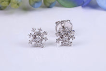 Load image into Gallery viewer, Dressy Diamond Cluster set 18ct White Gold Stud Earrings