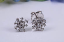 Load image into Gallery viewer, Dressy Diamond Cluster set 18ct White Gold Stud Earrings