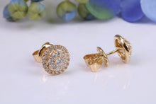 Load image into Gallery viewer, Half carat Diamond Cluster set 18ct Yellow Gold Stud Earrings