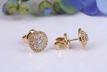 Load image into Gallery viewer, Half carat Diamond Cluster set 18ct Yellow Gold Stud Earrings