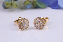 Load image into Gallery viewer, Half carat Diamond Cluster set 18ct Yellow Gold Stud Earrings