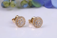 Load image into Gallery viewer, Half carat Diamond Cluster set 18ct Yellow Gold Stud Earrings