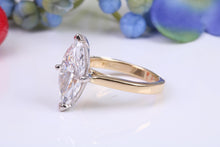 Load image into Gallery viewer, Marquise cut Lab Diamond set Solitaire, Absolutely Stunning Ring, Made in Your Choice of Diamond Size and Precious Metal, Certified Diamond