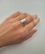 Load image into Gallery viewer, Marquise cut Lab Diamond set Solitaire, Absolutely Stunning Ring, Made in Your Choice of Diamond Size and Precious Metal, Certified Diamond