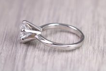 Load image into Gallery viewer, Round cut Lab Diamond set Solitaire, Absolutely Stunning Ring, Made in Your Choice of Diamond Size and Precious Metal, Certified Diamond