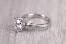 Load image into Gallery viewer, Round cut Lab Diamond set Solitaire, Absolutely Stunning Ring, Made in Your Choice of Diamond Size and Precious Metal, Certified Diamond