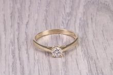 Load image into Gallery viewer, 0.28 carat Natural Diamond set Yellow Gold Solitaire, Dainty Ring, British Hallmarked